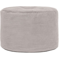 Icon - Pouf Repose-Pieds Rond en Velours Côtelé Frankie, Poufs de Salon, Gris, oeko-tex