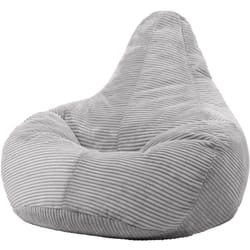 Icon - Pouf Fauteuil en Velours Côtelé Dalton, Poufs de Salon pour Adultes, Gris, oeko-tex
