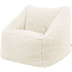 Icon - Pouf Fauteuil Enfant en Sherpa, Poufs de Chambre, Salon, Crème