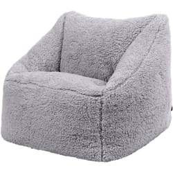 Icon - Pouf Fauteuil Enfant en Sherpa, Poufs de Chambre, Salon, Gris