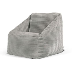 Icon - Pouf Fauteuil Enfant en Velours Côtelé Morgan, Poufs de Chambre, Salon, Gris, oeko-tex