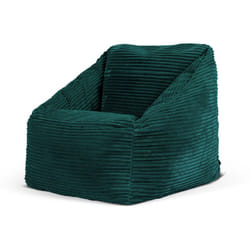Icon - Pouf Fauteuil Enfant en Velours Côtelé Morgan, Poufs de Chambre, Salon, Vert Sarcelle, oeko-tex