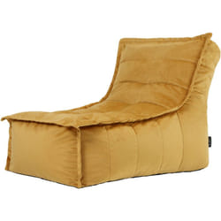 Pouf Chaise Longue en Velours Dolce, Pouf Fauteuil de Salon xxl, Jaune Ocre - Icon