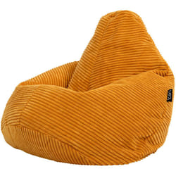 Icon - Pouf Fauteuil Velours Côtelé pour Enfants Dalton, Pouf de Chambre, Jaune Ocre, oeko-tex