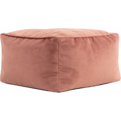 Icon - Pouf Repose-Pieds Carré en Velours Amara, Poufs de Salon, Aube Rose