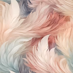 Papier peint - MURIVA - Plumes Multi - Floral et végétal - Brillant - Intérieur