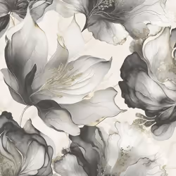 Papier peint - MURIVA - Élyséen - Floral - Noir - 1005 m x 53 cm - Lavable