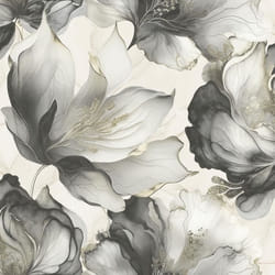 Papier peint - MURIVA - Élyséen - Floral - Noir - 1005 m x 53 cm - Lavable