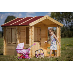 Maison en bois pour enfants - Maison de jeux pour l'extérieur 182x146xH145cm/1.1m2 - maison jardin enfant exterieur bois - Maison d'été extérieure Timbela M501