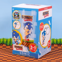 Fizz Creations Sonic Glass, Coaster & Keyring Set, Transparent, Verre, 1 pièce(s), Sonic