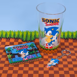 Fizz Creations Sonic Glass, Coaster & Keyring Set Transparent 1 pièce(s)