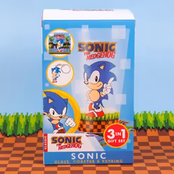 Fizz Creations Sonic Glass, Coaster & Keyring Set Transparent 1 pièce(s)