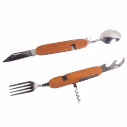 Thumbs Up Camping Cutlery Tool, Couteau à joint coulissant, Couteau multi-fonctions, Pointe coupante, Marron, 6 outils, Chine