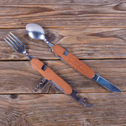 Thumbs Up Camping Cutlery Tool Couteau multi-fonctions Marron