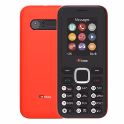 Téléphone portable débloqué TTfone TT150 double SIM avec caméra facile à utiliser robuste et léger (Rouge)