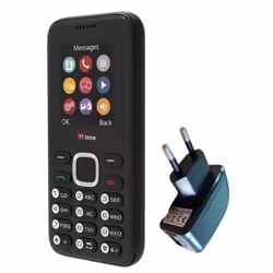 TTfone TT150 Mobile débloqué de base avec fonction double SIM (Noir avec Chargeur)