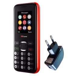 TTfone TT150 Mobile débloqué de base avec fonction double SIM (Rouge avec Chargeur)