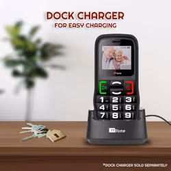 TTfone TT220 Mobile à gros boutons pour personnes âgées avec bouton dassistance durgence (avec Station de Chargement)