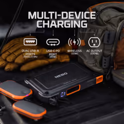 NEBO NEB-PST-0004-G banque d'alimentation électrique Lithium-Ion (Li-Ion) 26000 mAh Recharge sans fil Noir - Vue supplémentaire 4