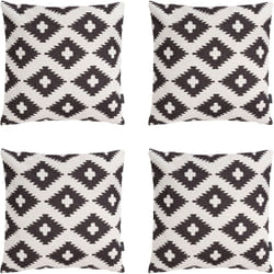 Icon - Coussins d'assise, Lot de 4, 43cm x 43cm, Coussins de Siège, Coussins d'intérieur et d'extérieur, Imprimé/Noir