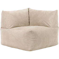 Icon - Pouf Angle Modulable en Velours Côtelé Tetra, Beige, oeko-tex
