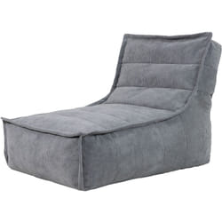 Icon - Pouf Chaise Longue en Velours Côtelé Otto, Pouf Fauteuil de Salon xxl, Gris, oeko-tex