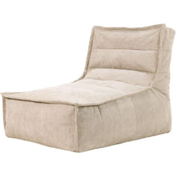 Icon - Pouf Chaise Longue en Velours Côtelé Otto, Pouf Fauteuil de Salon xxl, Beige, oeko-tex