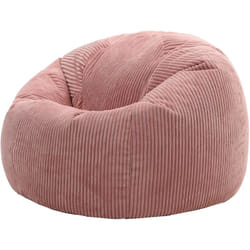 Icon - Pouf Classique en Velours Côtelé Kingston, Fauteuil Pouf pour Adultes, 85cm x 50cm, Rose Aube, oeko-tex