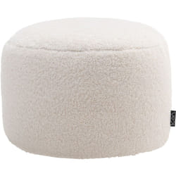 Icon - Pouf Repose-Pieds en molleton, iggy, Rond, 55cm x 55cm, Beige/Naturel, oeko-tex