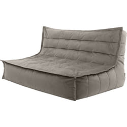Pouf canapé de sol en velours, kota, Poufs de Salon - Géant, 140cm x 100cm, Gris Anthracite - Icon