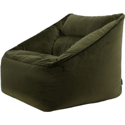 Icon - Pouf Fauteuil en Velours Natalia, xxl, Pouf de Salon Géant, Pouf Poire Adultes, Vert Olive