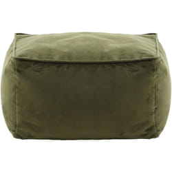 Icon - Pouf Repose-Pieds Carré en Velours Amara, Poufs de Salon, Vert Olive