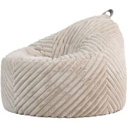 Icon - Pouf Fauteuil en Fausse Fourrure côtelée Cocoon, Pouf Géant de Salon, Pouf Fauteuil pour Adultes avec Remplissage, Naturel, oeko-tex