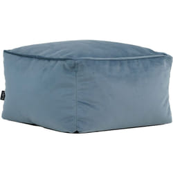 Icon - Pouf Repose-Pieds Carré en Velours Amara, Poufs de Salon, Bleu Minéral