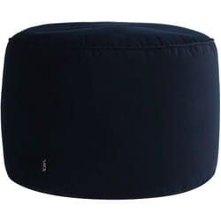 Icon - Pouf Repose-Pieds Rond en Velours Milano, Poufs de Salon, Bleu Minuit