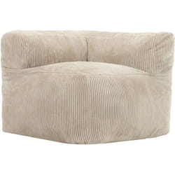 Pouf Fauteuil d'angle modulaire en velours côtelé Zen, Beige, oeko-tex - Icon
