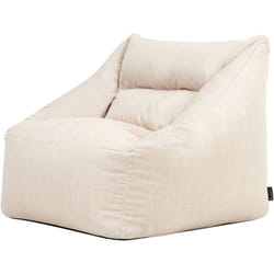 Icon - Pouf fauteuil d'intérieur et d'extérieur en tissu tissé, large pouf, salon et jardin Oeko-Tex®, beige