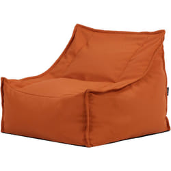 Icon - Pouf fauteuil d'extérieur en oléfine toutes saisons, pouf de jardin large et imperméable, orange, Oeko-Tex®