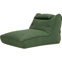 Icon - Pouf chauffeuse d'extérieur en oléfine toutes saisons, pouf de jardin large et imperméable, vert kaki, Oeko-Tex®