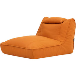 Icon - Pouf chauffeuse d'extérieur en oléfine toutes saisons, pouf de jardin large et imperméable, orange, Oeko-Tex®