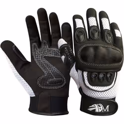 ADM Gants Moto Homme Homologués CE Été Mi-saison Gants Moto Scooter Antidérapant Respirant Blanc Taille S M L XL XXL