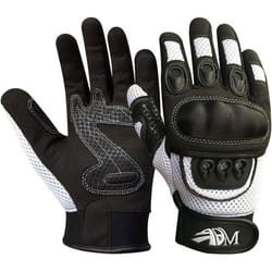 ADM Gants Moto Homme Homologués CE Été Mi-saison Gants Moto Scooter Antidérapant Respirant Blanc Taille S M L XL XXL