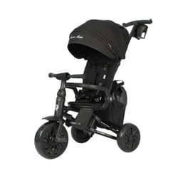 Tricycle - QPLAY - Nova Max - Noir - Évolutif - Siège pivotant 360° - Roues increvables