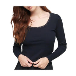 T-shirt manches longues en dentelle côtelée femme Superdry Essential