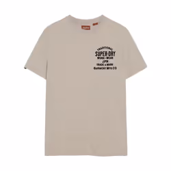 T-Shirt Workwear Flock Coton Beige