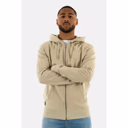 Sweat - SUPERDRY - Essential Logo Zip 1LC - Beige - Homme - Manches longues - Col capuche