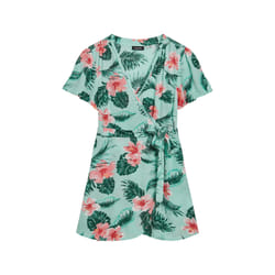Robe Courte Printed Wrap Viscose Multicolore