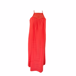 Robe Longue Lace Halter Beach Viscose Orange