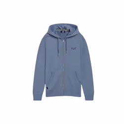 Sweat À Capuche Zippé Avec Logo Essentiel - Superdry - Homme - Bleu