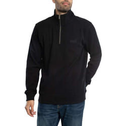Sweatshirt Essential Henley Coton Noir